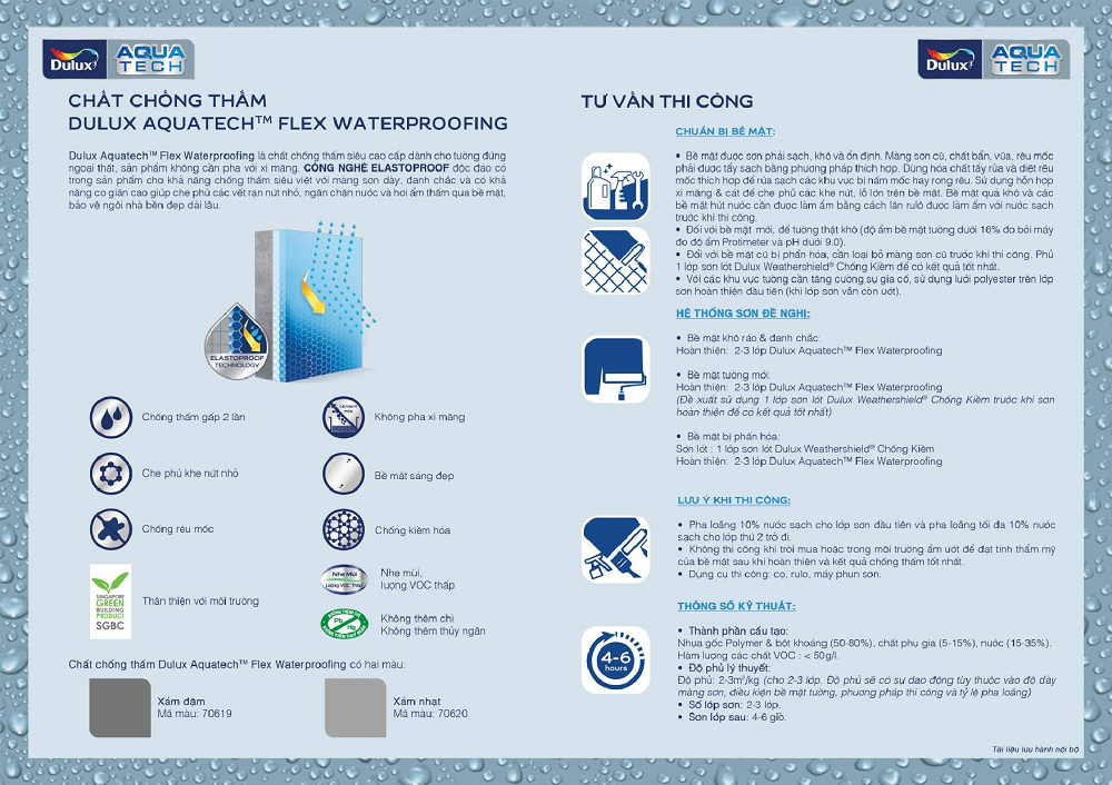 Chất Chống Thấm Dulux Aquatech Flex Waterproofing W759-20kg