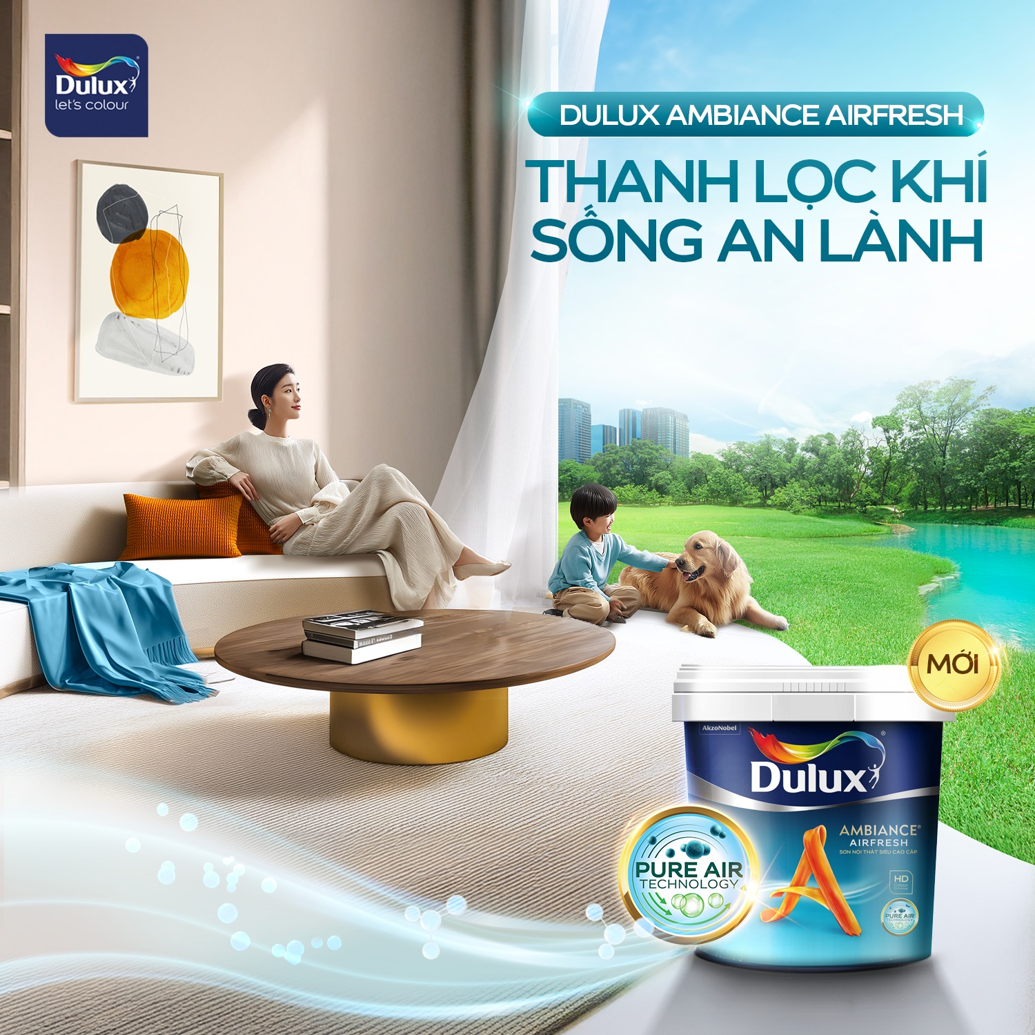Sơn Nội Thất Siêu Cao Cấp Dulux Ambiance Airfresh-15L 68A