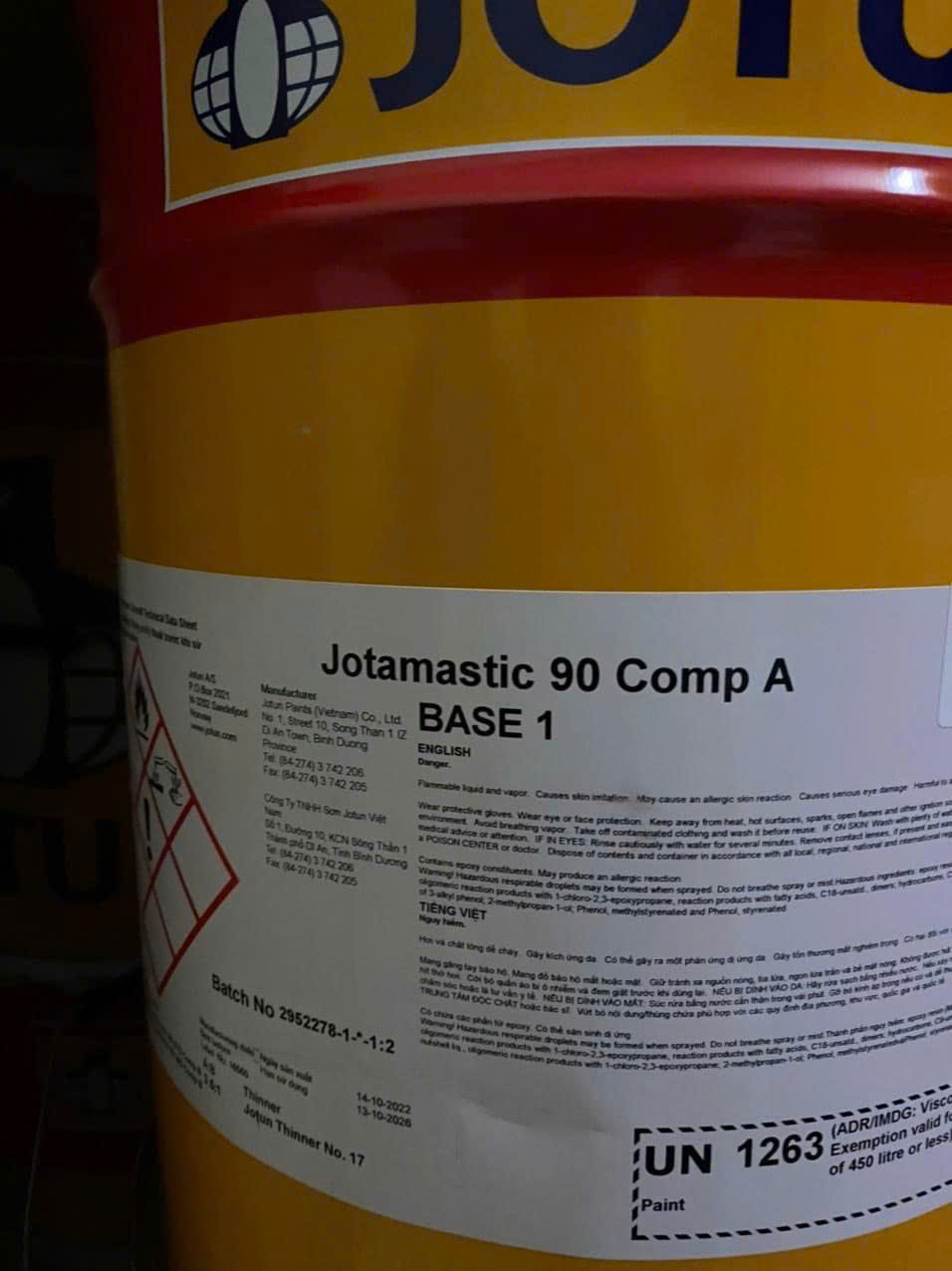 Jotun Jotamastic 90 - Epoxy chống rỉ 2 thành phần
